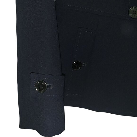 CALVIN KLEIN | Navy Blue Calvin Klein Buttons 100% Polyester Blazer - Picture 8 of 13